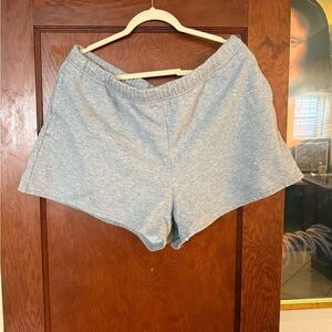 SKIMS Gray Cotton Fleece Shorts
